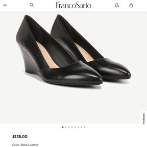 Franco Sarto ‘Frankie’ Black Leather Wedge Shoes